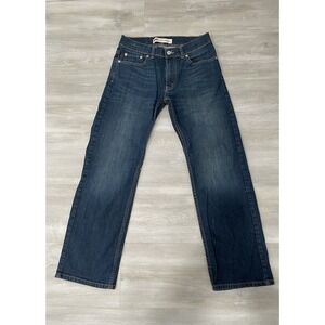 Levi 505 Jeans Boys Size 14 Reg 27 X 27  Straight Leg Blue Denim Cotton Blend‎